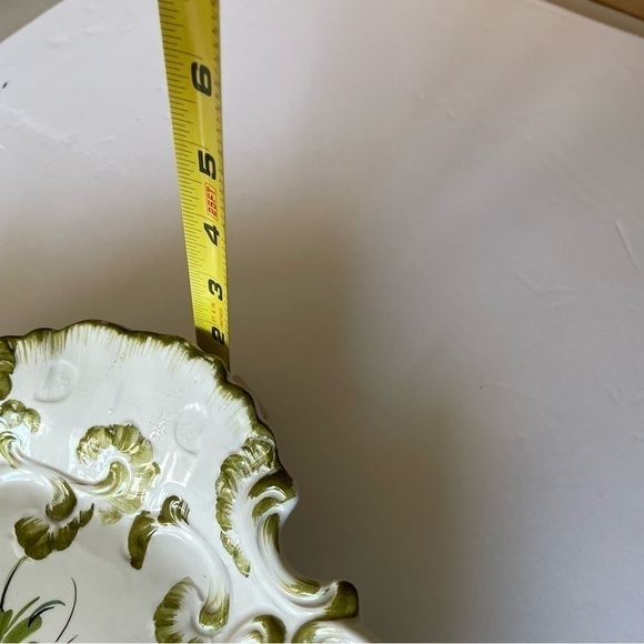 Italy made flora decorative keramiik faience schale 13”x12”x2” - Picture 13 of 16